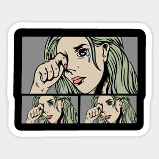 Tears and girl Sticker